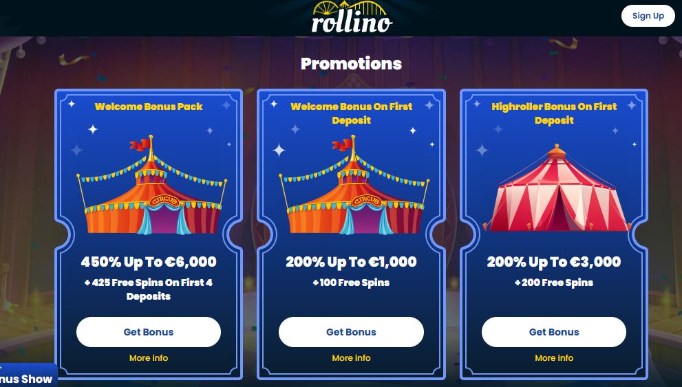 Visit promotions page and choose your preferred bonus